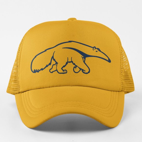 NEW UC Irvine Anteaters Alt Mascot Logo Foam Trucker Mesh Snapback Hat YELLOW - Picture 1 of 3